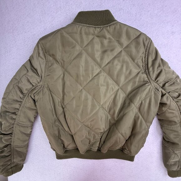 Lulus "Style Expedition" Olive Green Quilted Bomber Jacket Size XS - Picture 6 of 6
